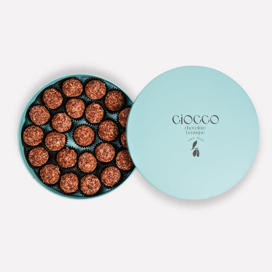 Milk chocolate truffles with hazelnut and almond filling