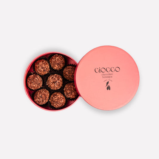 Milk chocolate truffles with hazelnut and almond filling